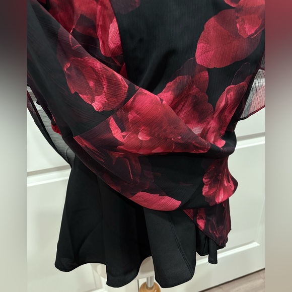 Ted Baker Belamay Flutter Sleeve Peplum Top Size 6 Floral Office Formal Modest - Picture 5 of 12